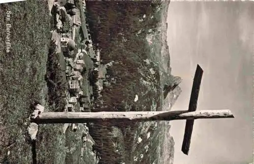 AK / Ansichtskarte  San_Bernardino_Villagio_1626m_GR Panorama Blick ins Tal Gipfelkreuz