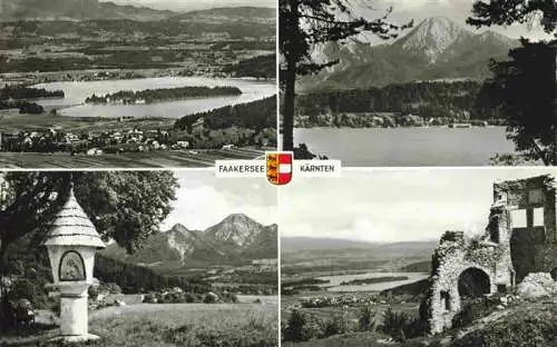 AK / Ansichtskarte  Faakersee_Kaernten_AT Seepanorama Bildstock Ruine