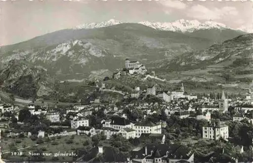 AK / Ansichtskarte  SION__Sitten_Seduno_VS Panorama Blick zur Burg Walliser Alpen
