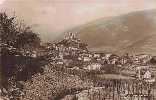 AK / Ansichtskarte  SION__Sitten_Seduno_VS Panorama Blick zur Burg