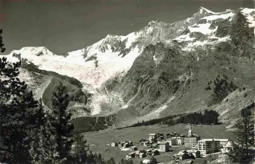 AK / Ansichtskarte  Saas-Fee_VS Panorama Feegletscher und Hohbalengletscher Walliser Alpen