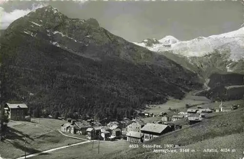 AK / Ansichtskarte  Saas-Fee_VS Panorama Blick gegen Allalin Walliser Alpen