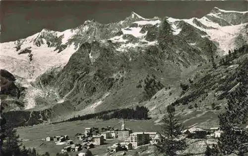 AK / Ansichtskarte  Saas-Fee_VS Panorama Blick gegen Taeschhoern Dom Lenzspitze Ulrichshorn Gletscher Walliser Alpen