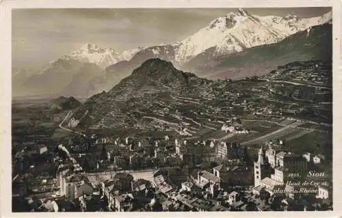 AK / Ansichtskarte  SION__Sitten_Seduno_VS Mont Haut de Cry et la plaine du Rhône vue aérienne