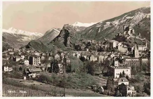 AK / Ansichtskarte  SION__Sitten_Seduno_VS Panorama Blick zur Burg Walliser Alpen