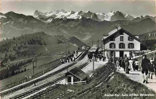 AK / Ansichtskarte  Rigi_Kulm_1798m_SZ Station mit den Berneralpen