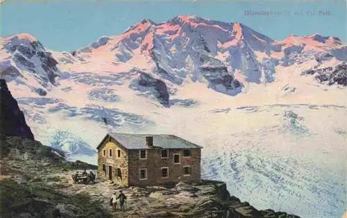 AK / Ansichtskarte  Diavolezzahuette_2973m_GR Berghaus Blick gegen Piz Palue Gletscher