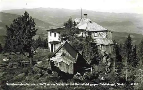 AK / Ansichtskarte  Knittelfeld_Steiermark_AT Naturfreundeschutzhaus am Steinplan mit Zirbitzkogel