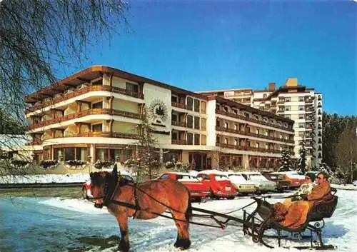 AK / Ansichtskarte 73982465 Luetzenhardt_Waldachtal_BW Hotel Sonnenhof Pferdeschlitten