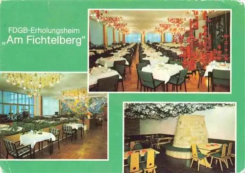 AK / Ansichtskarte  Oberwiesenthal_Erzgebirge FDGB Erholungsheim Am Fichtelberg Speisesaal Urlaubercafe Steigerzimmer