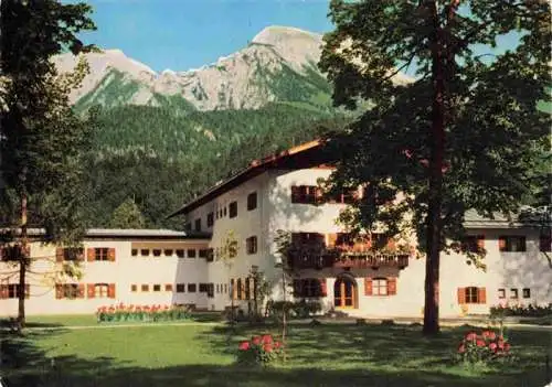 AK / Ansichtskarte 73982558 Schoenau_Berchtesgaden Eisenbahner Erholungsheim Haus Hubertus mit Hohem Goll und Brett