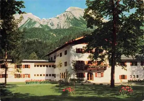 AK / Ansichtskarte  Schoenau_Berchtesgaden Eisenbahner Erholungsheim Haus Hubertus mit Hohem Goll und Brett