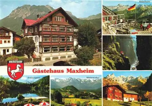 AK / Ansichtskarte 73982583 OBERSTDORF Gaestehaus Maxheim Freibergsee Malerwinkel Nebelhorn Breitachklamm