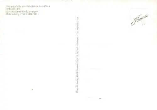 AK / Ansichtskarte  Marmagen Reha Klinik Eifelhoehen Eingangshalle