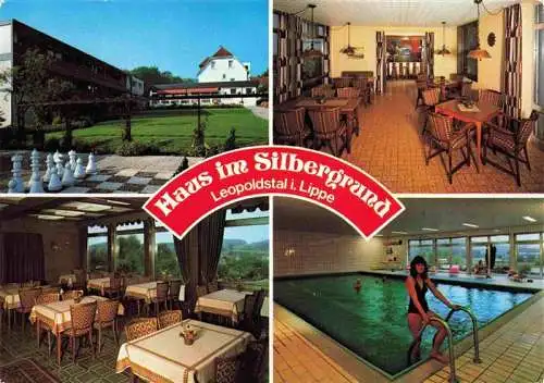 AK / Ansichtskarte 73982591 Leopoldstal_Lippe Kurzentrum Im Silbergrund Gartenschach Gastraeume Hallenbad