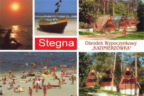 AK / Ansichtskarte  Stegna_Poland O?rodek Wypoczynkowy Kazimierzowska Strandpartien Bungalows