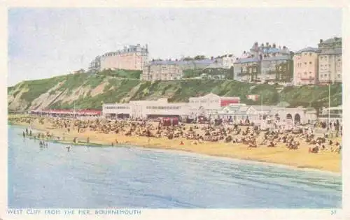 AK / Ansichtskarte 73982642 Bournemouth_UK West Cliff from the pier Beach Kuenstlerkarte