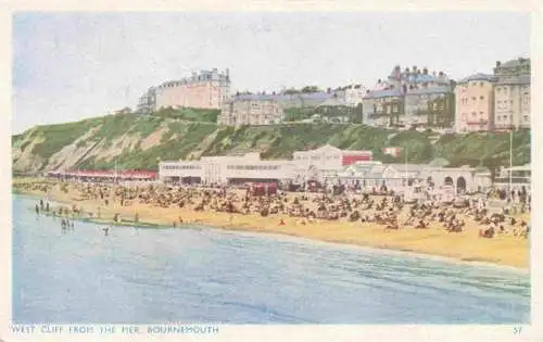 AK / Ansichtskarte  Bournemouth_UK West Cliff from the pier Beach Kuenstlerkarte