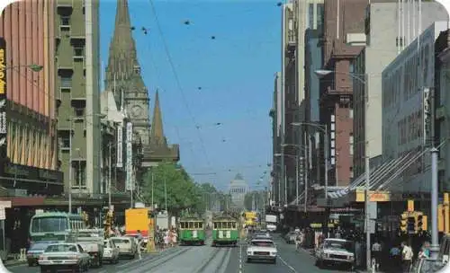 AK / Ansichtskarte 73982653 MELBOURNE__Australia Swanston Street looking towards the Shrine of Remembrance
