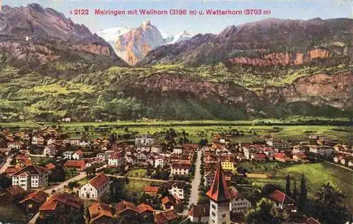 AK / Ansichtskarte  Meiringen_BE Panorama mit Wellhorn und Wetterhorn Berner Alpen