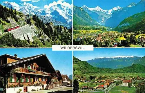 AK / Ansichtskarte  Wilderswil_Wilderswyl_BE Gesamtansicht mit Alpenpanorama Ortszentrum Zahnradbahn