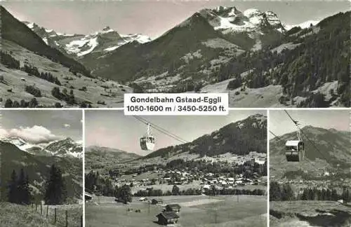AK / Ansichtskarte  Gstaad_Saanen_BE Panorama Gondelbahn Gstaad-Eggli Berner Alpen