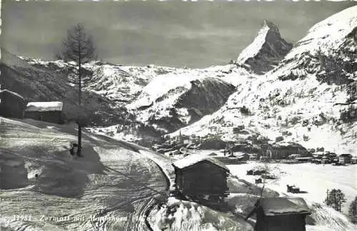 AK / Ansichtskarte  Zermatt_VS Winterpanorama Blick zum Matterhorn Walliser Alpen