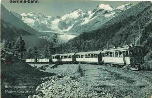 AK / Ansichtskarte  Berninabahn Berninagruppe und Morteratschgletscher