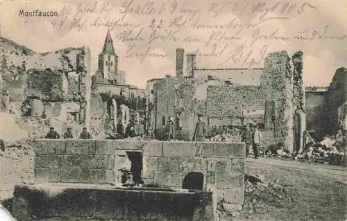 AK / Ansichtskarte  Montfaucon_55-d_Argonne Ruines Grande Guerre Truemmer 1. Weltkrieg