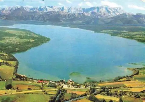 AK / Ansichtskarte  Ammersee_Bayern Fliegeraufnahme mit Karwendel und Wetterstein Hochgebirge