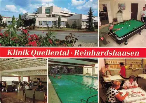 AK / Ansichtskarte 73982837 Reinhardshausen_Bad_Wildungen Klinik Quellental Speisesaal Hallenbad Billardraum