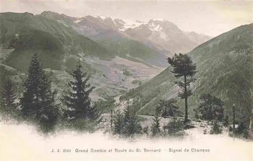 AK / Ansichtskarte  Signal_de_Champex_VS Panorama Grand Combin et Route du St. Bernard