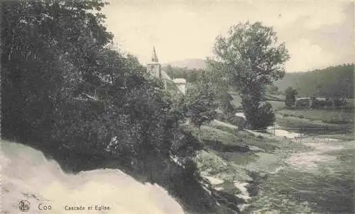 AK / Ansichtskarte  Coo_Stavelot_Belgie Cascade et église