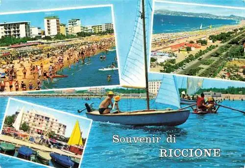 AK / Ansichtskarte  RICCIONE_RIMINI_IT Strandleben Kuestenpanorama Segeln