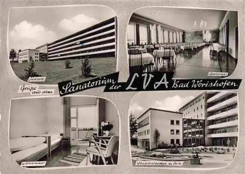 AK / Ansichtskarte  BAD_WoeRISHOFEN Sanatorium Speisesaal Gaestezimmer Wassertretbecken im Park