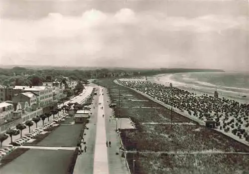 AK / Ansichtskarte  Warnemuende_Ostseebad Strandpromenade Strand Kuestenpanorama