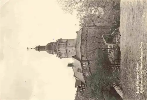 AK / Ansichtskarte  Falkenstein_Harz Museum Burg 12. Jhdt. Eike-von-Repgow-Stein Denkmal