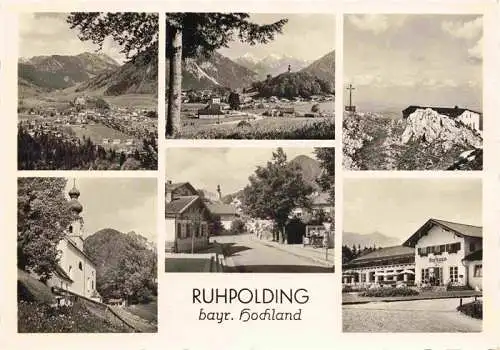 AK / Ansichtskarte  Ruhpolding Panorama Bayerisches Hochland Alpen Berghaus Kirche Kurhaus