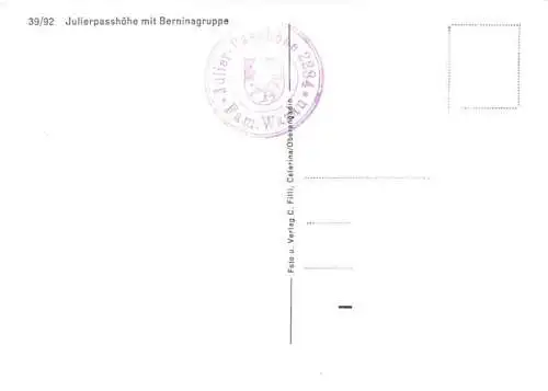 AK / Ansichtskarte  Julierpasshoehe_2284m_GR mit Berninagruppe