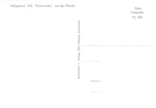 AK / Ansichtskarte  HELGOLAND MS Kehrwieder auf der Reede