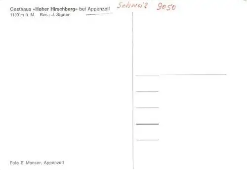 AK / Ansichtskarte  Appenzell_IR Panorama Gasthaus Hoher Hirschberg Appenzeller Alpen