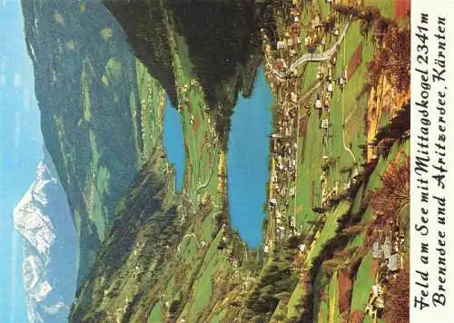 AK / Ansichtskarte  Feld_am_See_Kaernten_AT Fliegeraufnahme mit Mittagskogel Brennsee und Afritzersee