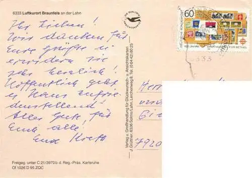 AK / Ansichtskarte  Braunfels Fliegeraufnahme mit Schloss