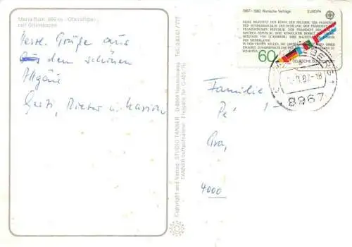 AK / Ansichtskarte  Maria_Rain_Allgaeu_Bayern Fliegeraufnahme mit Gruentensee