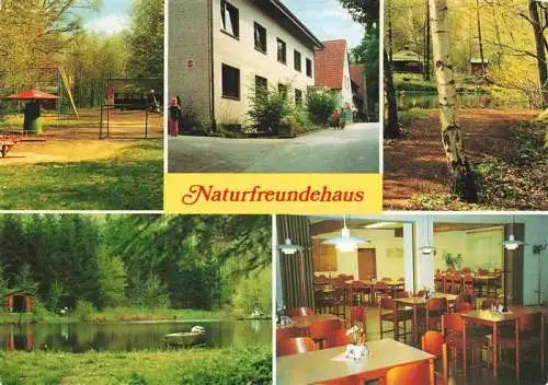 AK / Ansichtskarte 73983107 Gohfeld_Herford Naturfreundehaus Carl Schreck Spielplatz Park Grillhuette Speiseraum