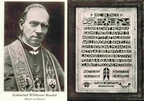 AK / Ansichtskarte 73983163 Beuron_Donautal Portrait Erzbischof Willibrord Benzler Moench von Bueron Grabplatte