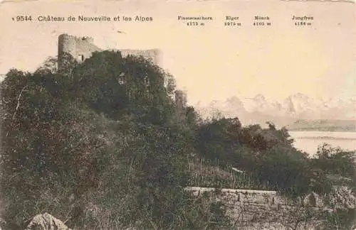 AK / Ansichtskarte  Neuveville_La_Bielersee_Preles_BE Chateau de Neuveville et les Alpes