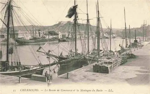 AK / Ansichtskarte  Cherbourg_50_Manche Le Bassin de Commerce et la Montagne du Roule