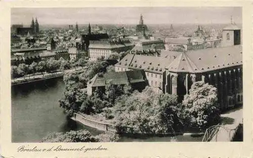 AK / Ansichtskarte  Breslau_WROCLAW_PL Panorama Blick von der Dominsel aus Feldpost