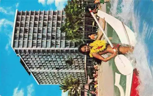 AK / Ansichtskarte 73983348 Waikiki_Honolulu_Hawaii_USA Outrigger Hotel on the beach